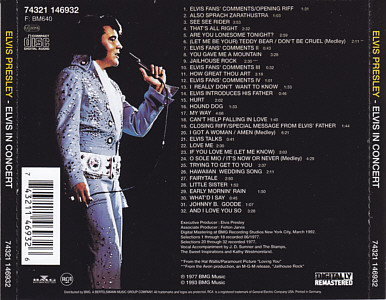 Elvis In Concert -  EU 2014- Sony Music 74321 146932 - Elvis Presley CD