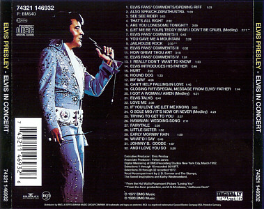 Elvis In Concert - BMG 74321 146932 - Germany 1995 - Elvis Presley CD