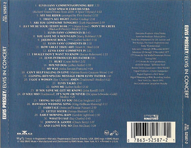 Elvis In Concert - BMG 07863-52587-2 - USA 1995 - Elvis Presley CD