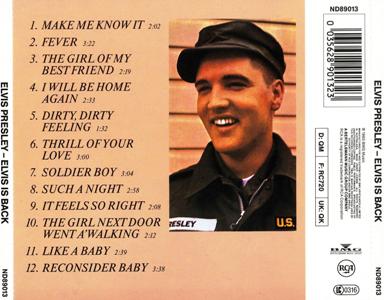 Elvis Is Back! - Australia 1992 - BMG ND 89013 - Elvis Presley CD
