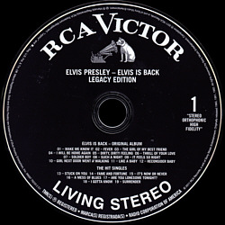 Elvis Is Back! (Legacy Edition -  Jewel Case) - USA 2011 - RCA Records 88697 76233 2