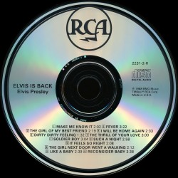 Elvis Is Back! - USA 1988 - BMG 2231-2-R