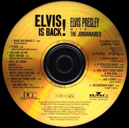 Elvis Is Back! - 24 Karat Gold Disc - GZS-1111 (DRC1-1551) - USA 1997