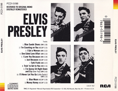 ELVIS PRESLEY - USA September 1993 - BMG PCD1-5198 - Elvis Presley CD