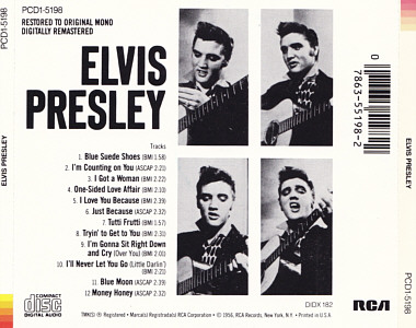 ELVIS PRESLEY - USA 1985 - BMG PCD1-5198 - Elvis Presley CD