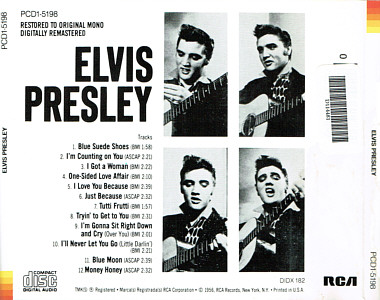 ELVIS PRESLEY - USA 1998 - BMG PCD1-5198 - Elvis Presley CD