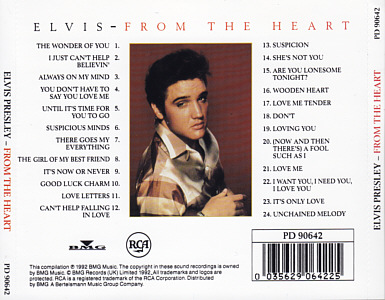 From The Heart - Hong Kong 1996 - BMG PD 90642 - Elvis Presley CD