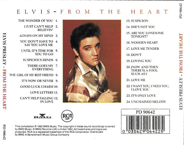 From The Heart - Malaysia 1996 - BMG PD 90642 - Elvis Presley CD