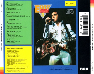 Elvis' Gold Records, Volume 5 - USA 1987 - BMG PCD1-4941