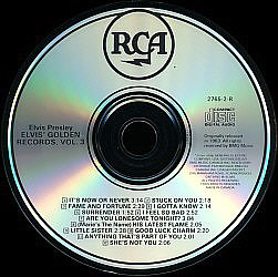 Elvis' Golden Records, Vol. 3 - Canada 1994 - BMG 2765-2-R - Elvis Presley CD