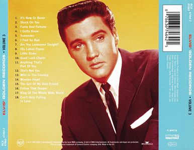 Elvis' Golden Records, Volume 3 (remastered and bonus) - EU 2008 - BMG 07863 67464 2 - Elvis Presley CD