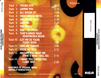 Elvis' Golden Records - Australia(Japan) 1985 - RCA PCD1-5196