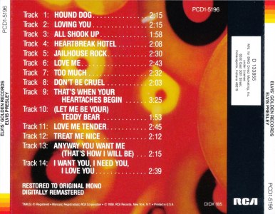 Elvis' Golden Records - USA 1995(1) - Direct Marketing - BMG PCD1-5196