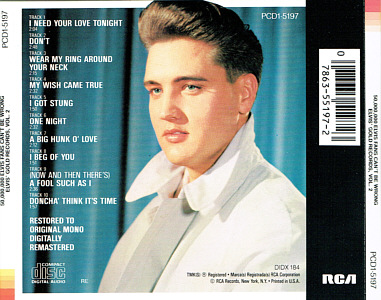 Elvis' Gold Records, Vol. 2 - USA 1989 - BMG PCD1-5197 - Elvis Presley CD