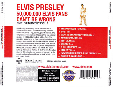 Elvis' Gold Records, Vol. 2 - USA 2008 - Sony Music88697 47941 2 - Elvis Presley CD