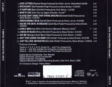 Elvis' Gold Records, Vol. 4 (BMG Music Club) - USA 1994 - Elvis Presley CD