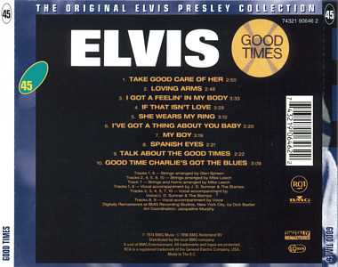 Good Times  -  The Original Elvis Presley Collection Vol. 45 - EU 1999 - BMG 74321 90646 2 - Elvis Presley CD