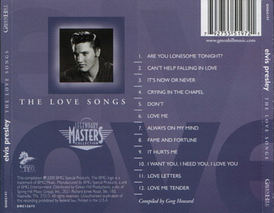 Love Songs - Green Hill Music / BMG USA - Elvis Presley CD