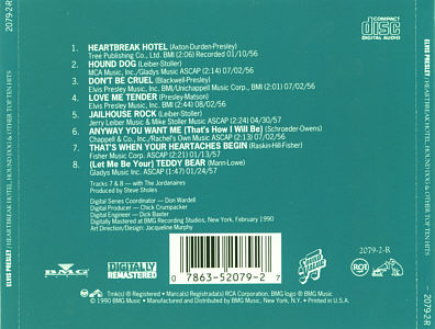 Heartbreak Hotel, Hound Dog &amp;amp; Other Top Ten Hits - USA 1990 - BMG 2079-2-R