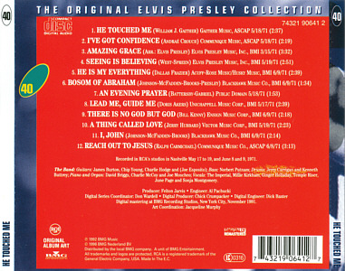 He Touched Me -  The Original Elvis Presley Collection Vol. 40 - EU 1999 - BMG 74321 90641 2 - Elvis Presley CD