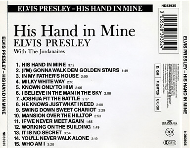 His Hand in Mine - Germany 1999 - BMG ND 83935 - Elvis Presley CD