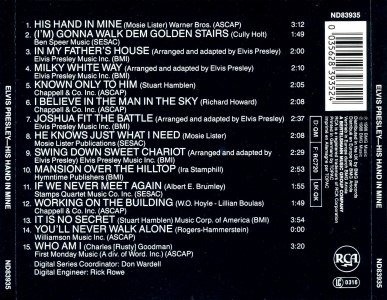 His Hand in Mine [2] - Germany 1988 - BMG ND 83935 - (PD 83935 on disc)