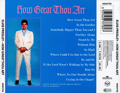 How Great Thou Art - Germany 1994 - BMG ND 83758 - Elvis Presley CD