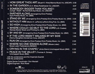 How Great Thou Art - USA 1999 - BMG 3758-2-R - Elvis Presley CD