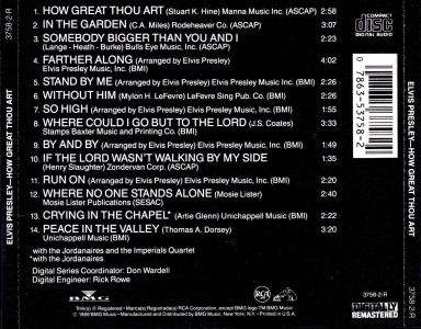 How Great Thou Art - USA 2000 - BMG 3758-2-R - Elvis Presley CD