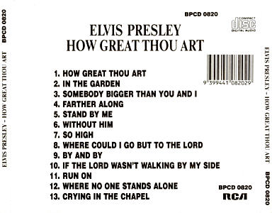 How Great Thou Art - Australia 1988 - BMG BPCD 0820 - Elvis Presley CD