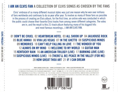 I Am An Elvis Fan - Korea 2012 - RCA Legacy S30814C / 88725423342