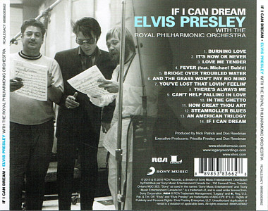 If I Can Dream - Elvis Presley with the Royal Philharmonic Orchestra - Canada 2016 - Sony Music 88985383662 - Elvis Presley CD