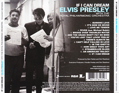 If I Can Dream - Elvis Presley with the Royal Philharmonic Orchestra - Canada 2015 - Sony Music 88875084952 - Elvis Presley CD