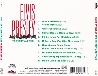 It's Chrismas Time - Canada 2001 - BMG Special Products Madacy 7551744931 2 - Elvis Presley CD