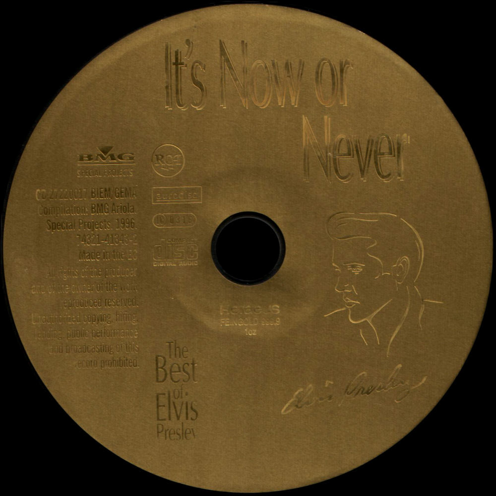 It's Now Or Never - 999.9 Gold Disc - EU(Germany) 1998 - BMG 74321 41343-2