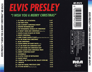 I Wish You A Merry Christmas - Germany 1994 - BMG ND 89474 - Elvis Presley CD