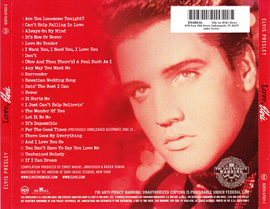 Love, Elvis - USA 2005 - BMG Direct 82877 67001-2 / D160616  - Elvis Presley CD