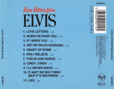 Love Letters From Elvis - Hong Kong 1988 - BMG ND 89011