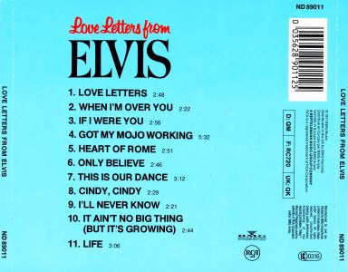 Love Letters From Elvis - Australia 1991 - BMG ND 89011 - Elvis Presley CD