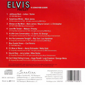 Love Me Tender - 10 Legnagyobb Slágere - Sonatina Hungary 2015 - Elvis Presley CD