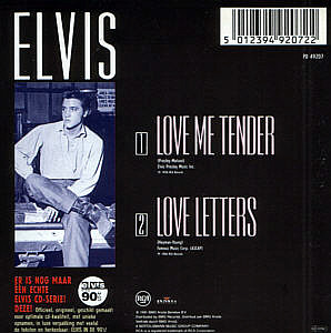 Love Me Tender (2 tracks) - Netherlands 1991 - BMG PD 49207 - Elvis Presley CD