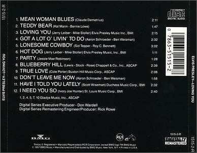 Loving You - USA 1993 - BMG 1515-2-R - Elvis Presley CD
