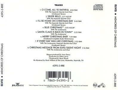 Memories Of Christmas - USA 1997 - BMG 4395-2-RRE - Elvis Presley CD