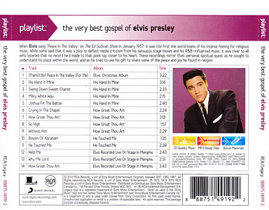 Playlist: The Very Best Gospel Of Elvis Presley - Canada 2016 - Sony Legacy 88875 14919 2 - Elvis Presley CD