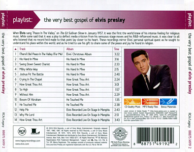 Playlist: The Very Best Gospel Of Elvis Presley - USA 2015 - Sony Legacy 88875 14919 2 - Elvis Presley CD