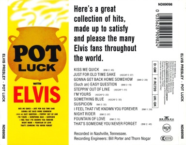 Pot Luck With Elvis - Germany 1994 - BMG ND 89098