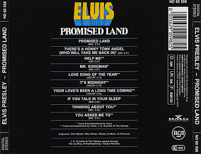 Promised Land - Germany 1998 - BMG ND 90598 - Elvis Presley CD