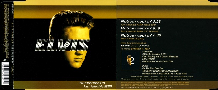 Elvis Presley 3 tracks CD - Rubberneckin' - Australia 2003 - BMG 28876-54341 2