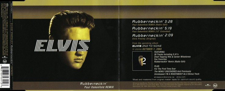 Elvis Presley 3 tracks CD - Rubberneckin' - Canada 2003 - BMG 28876-54341 2