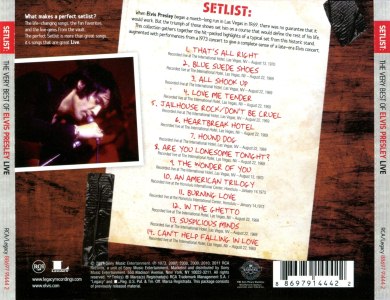 SETLIST: The Very Best Of Elvis Presley Live - USA 2011 - Sony Music 88697 91444 2